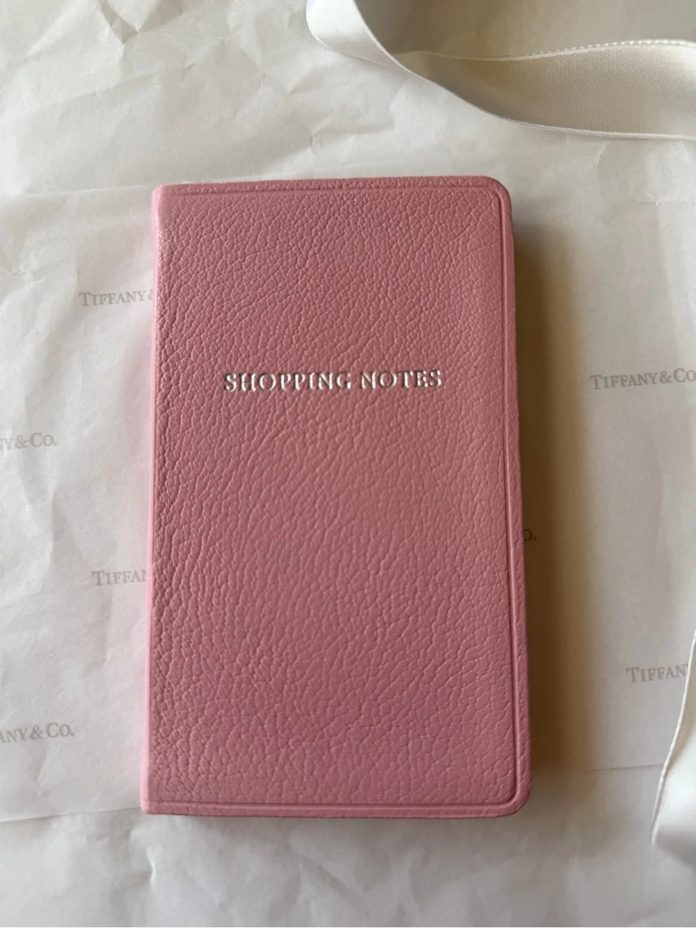 🩵🩷🩵 Tiffany & Co. Pink Embossed 'Shopping Notes' Pocket Notebook🩵🩷🩵 NWT 🩵🩷🩵